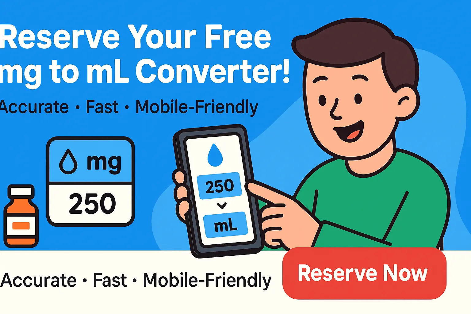 Instant mg to ml Calculator